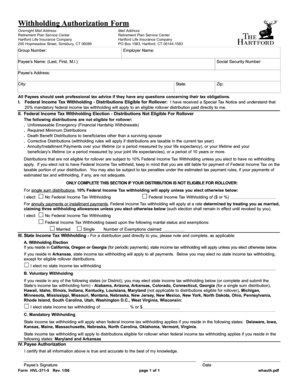 Withholding Authorization Form