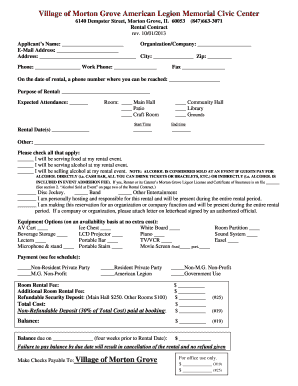 Village of Morton Grove Rental Contract