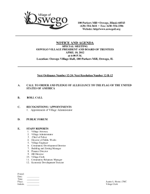Village Board - Oswego Illinois - oswegoil