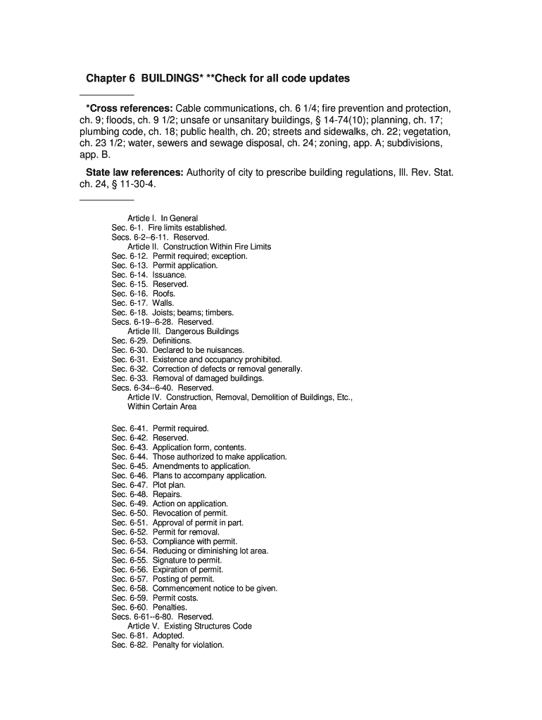 Buildings Code - City of Petersburg, Illinois - petersburgil: Fill out ...