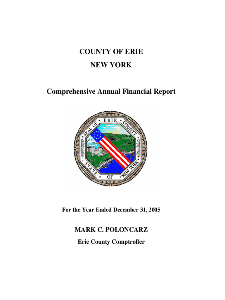 COUNTY OF ERIE NEW YORK Comprehensive Annual Financial Report Preview on Page 1