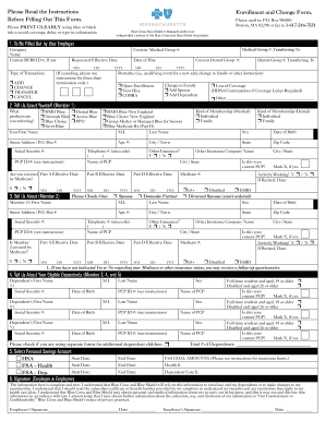 Blue Cross Blue Shield Enrollment Form