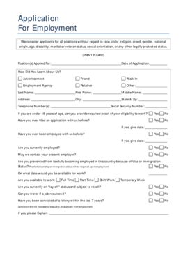Employment Application Form