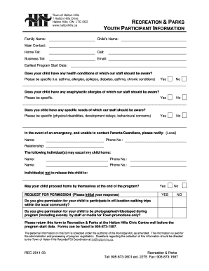 Youth Participant Information Form