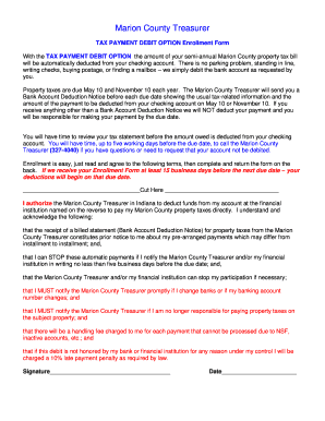 Marion County Property Tax Debit Option Enrollment Form