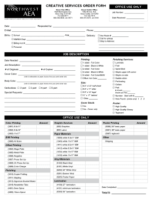 Creative Services Order Form