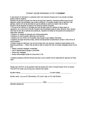 Internet Access Permission Letter