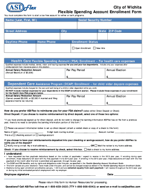 City of Wichita FSA Enrollment Form