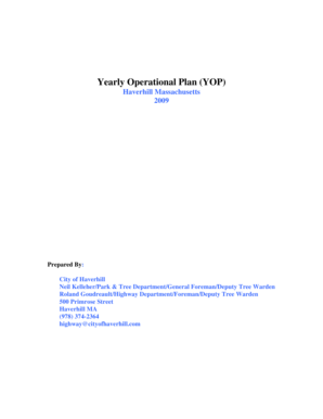 Yearly Operational Plan (YOP) - Haverhill, MA