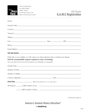 game registration form