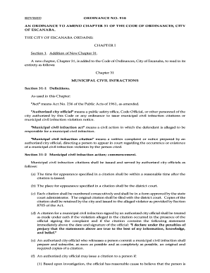 Ordinance No 918