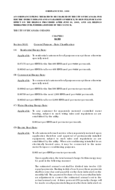 1050 AN ORDINANCE FIXING THE RATES TO BE CHARGED BY THE CITY OF ESCANABA FOR ELECTRIC ENERGY DEMAND AND AVAILABILITY OF SERVICE, TO BE IN FULL FORCE AND EFFECT ON THE BILLINGS PROCESSED AFTER JUNE 30, 2005, AND ALL BILLINGS THEREAFTER UNTIL