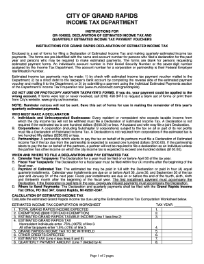 Grand Rapids GR-1040ES Estimated Income Tax Form