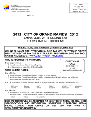 Grand Rapids Employer Withholding Tax Forms