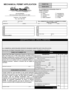 Mechanical Permit Application