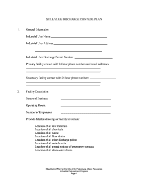 SPILL/SLUG DISCHARGE CONTROL PLAN - City of St. Petersburg - stpete