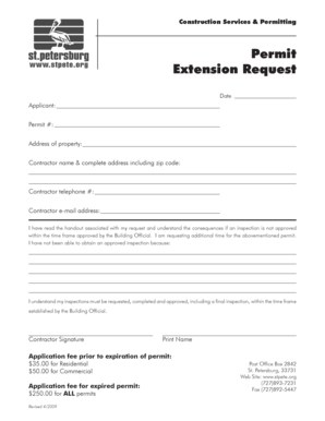 Construction Permit Extension Request