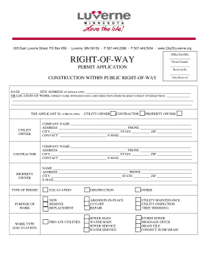 Right-of-Way Permit Application