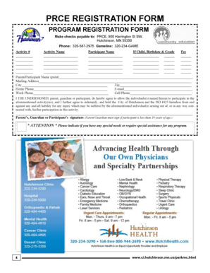 PRCE Program Registration Form