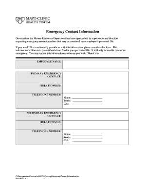 Emergency Contact Information Form