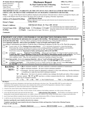 St. Paul Smoke Detector Disclosure Report
