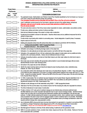 Erosion Sedimentation Pollution Control Plan Checklist