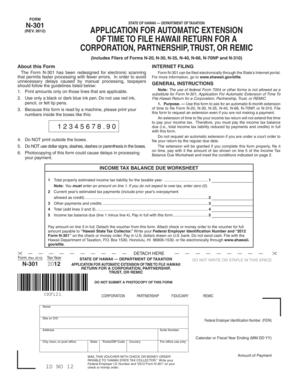 Hawaii Form N-301
