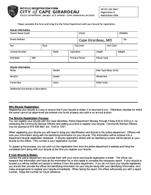 Bicycle Registration Form