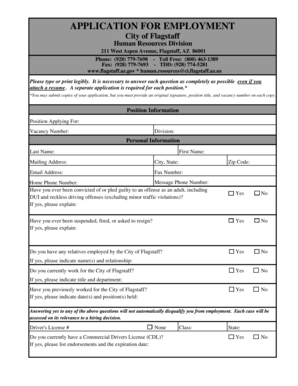 City of Flagstaff Employment Application