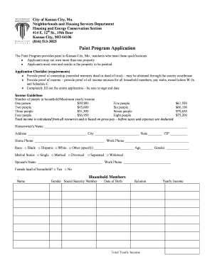 Kansas City Paint Program Application
