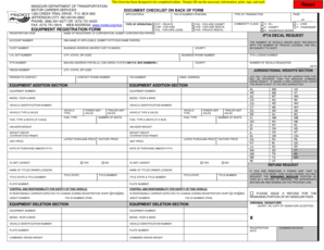 Missouri Motor Carrier Equipment Registration Form