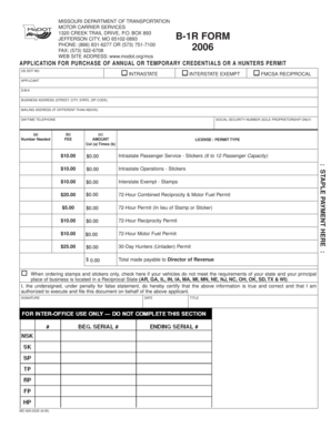 Missouri Motor Carrier Credential Application