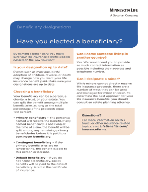 Life Insurance Beneficiary Designation Form