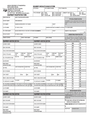 Missouri Equipment Registration Form