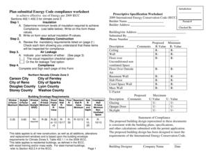 2009 IECC Energy Code Compliance Worksheet