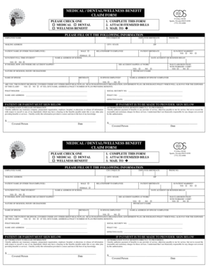 Medical/Dental/Wellness Benefit Claim Form