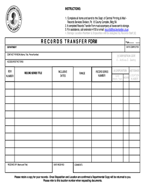 Records Transfer Form