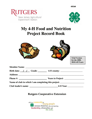 My 4-H Food and Nutrition Project Record Book - Hunterdon County ... - co hunterdon nj