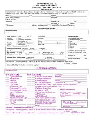 New Jersey Building Permit Application