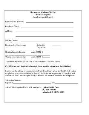 Wellness Program Reimbursement Request