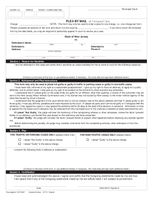 New Jersey Plea by Mail Form