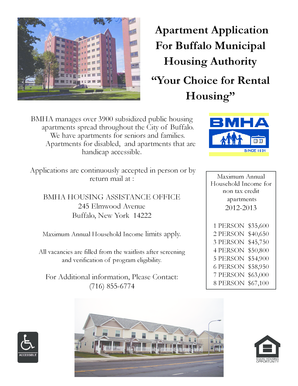 Buffalo Municipal Housing Authority Apartment Application