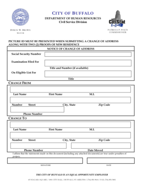 City of Buffalo Change of Address Notice