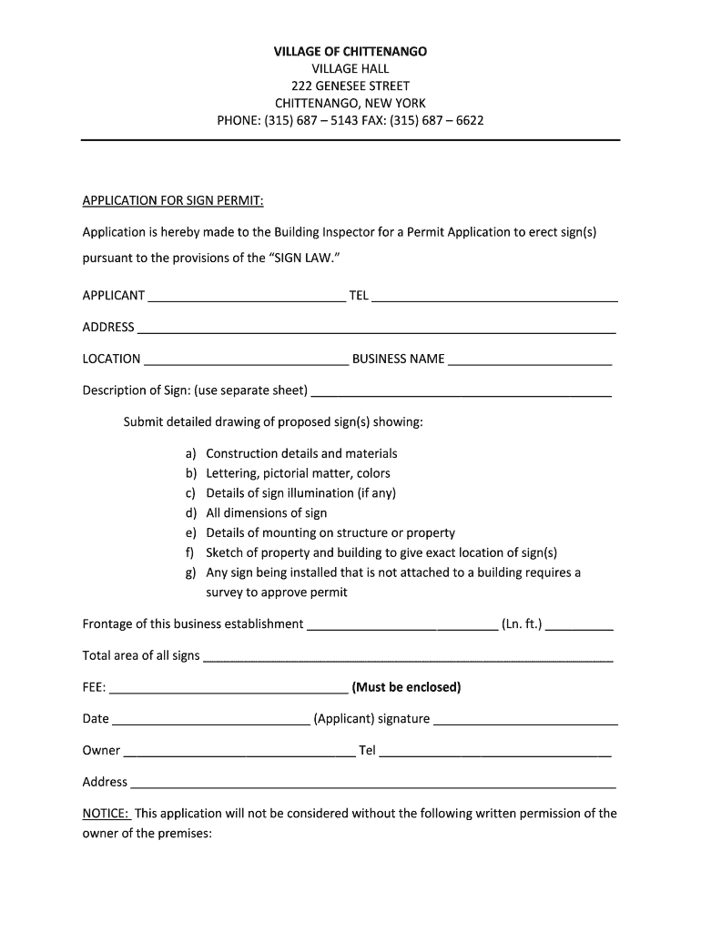 Fillable Online chittenango Signs Chittenango chittenango Fax Email