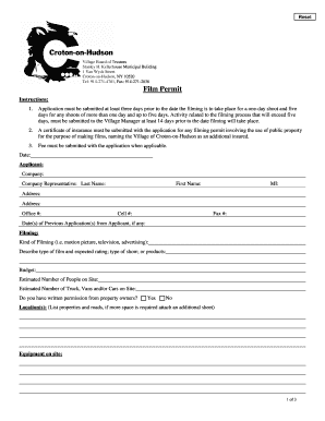 Film Permit Application