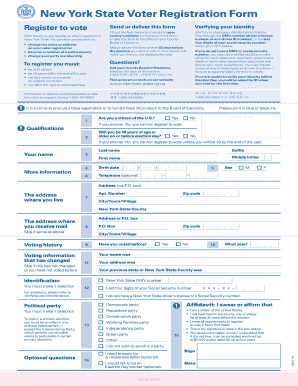 New York State Voter Registration Form