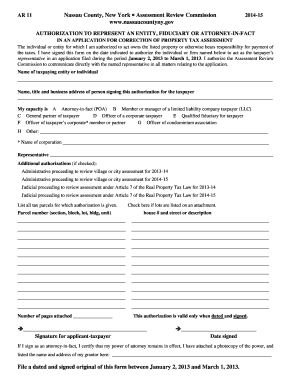 Form AR 11 - Nassau County - nassaucountyny