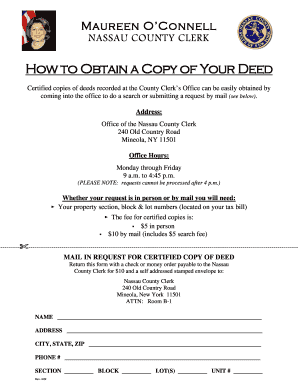 Nassau County Deed Copy Request Form