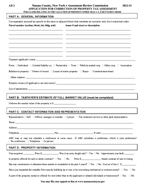Nassau County Property Tax Assessment Correction Application