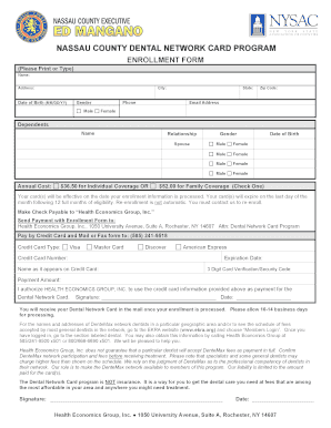 Dental Network Card Program Enrollment Form